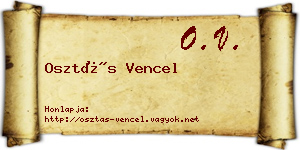 Osztás Vencel névjegykártya
